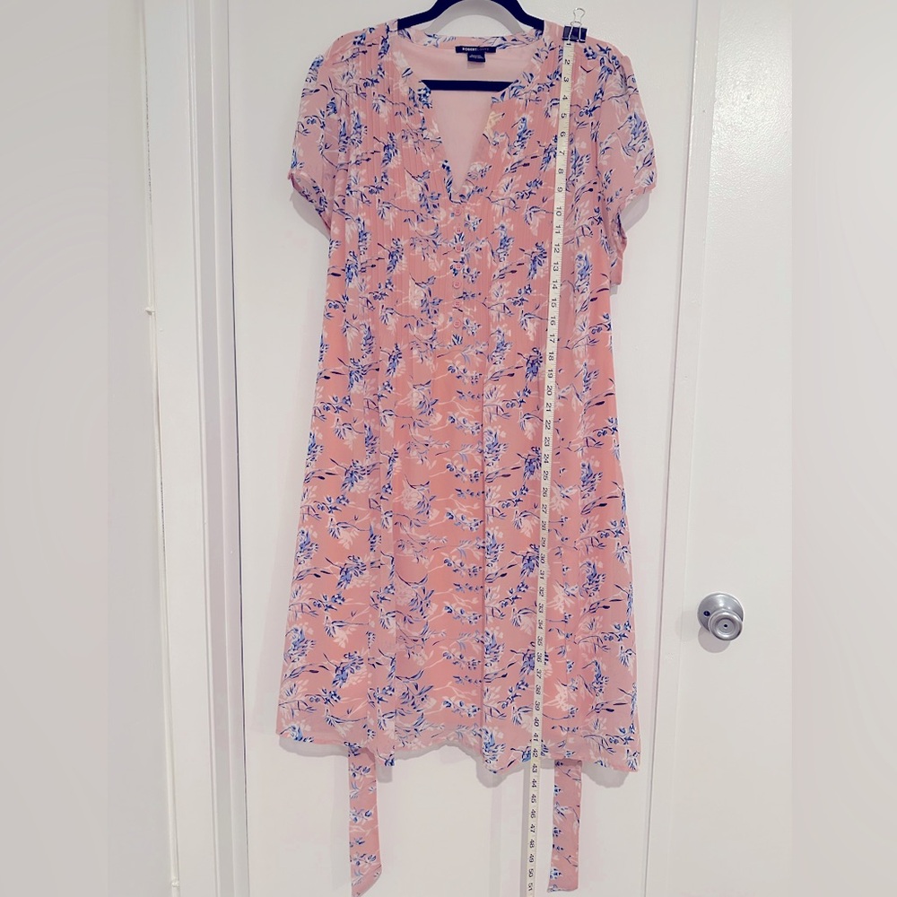 Robert Louis 3X Plus,🌸Pink & Blue Floral Dress 100% polyester w/Double lining - Picture 6 of 10